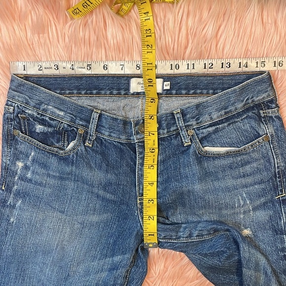 Abercrombie & Fitch Blue Low Rise Distressed Skinny Jeans Size 6R - Picture 7 of 8